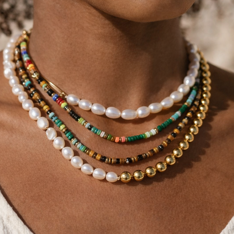 Pearl Contrast Necklace