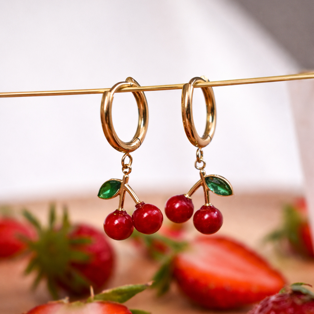 Cherry Drop Hoops