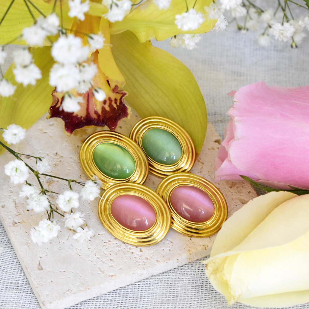 Retro Glow Clip Earrings