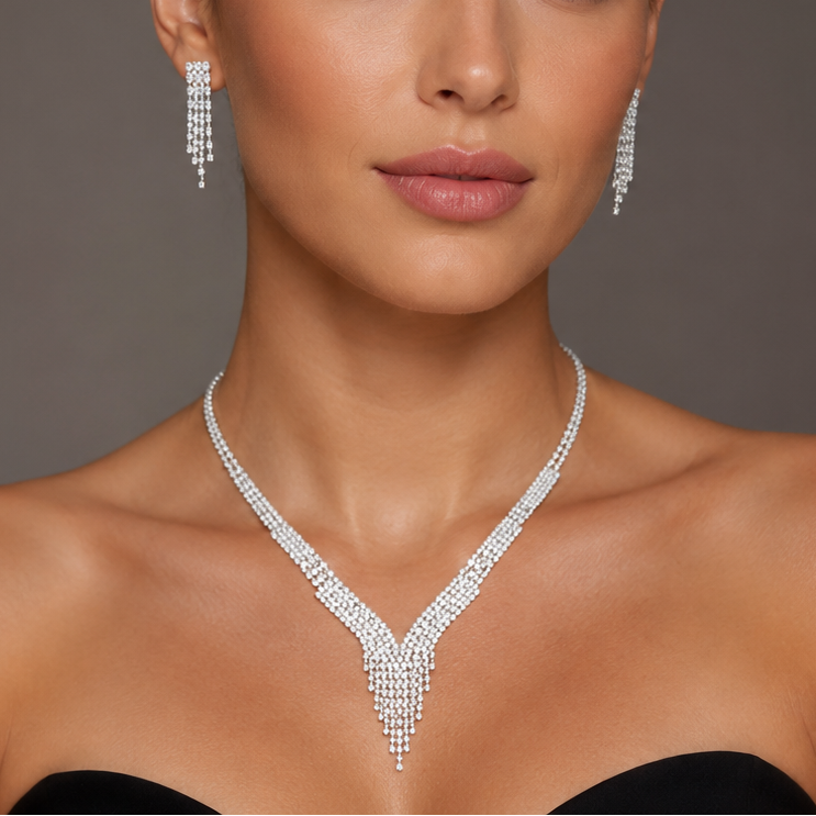 Σετ Κολιέ & Σκουλαρίκια Diamond Veil