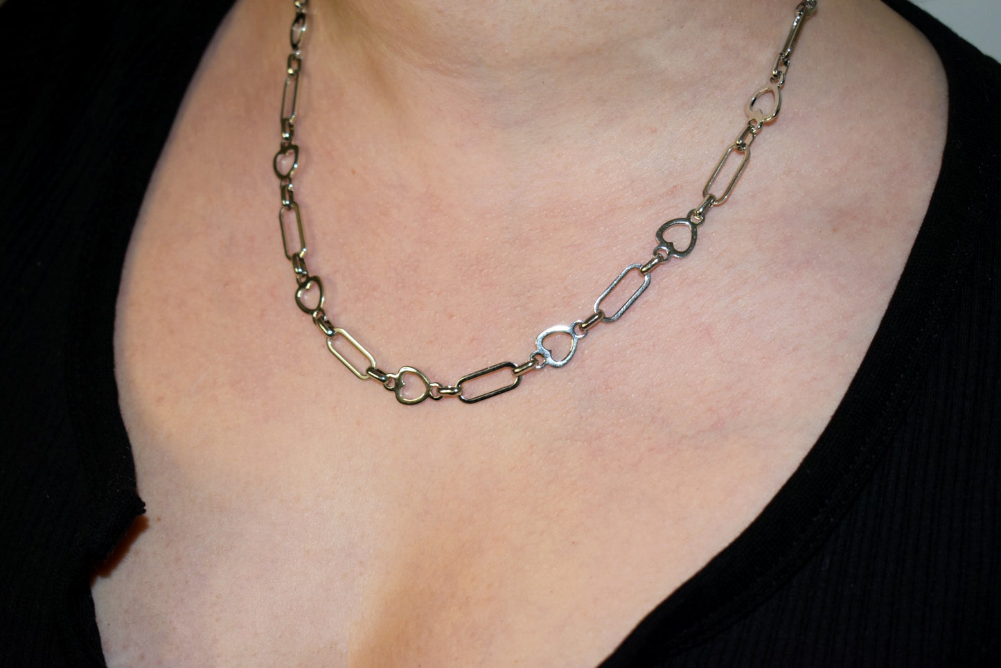 Linked Hearts Chain Necklace