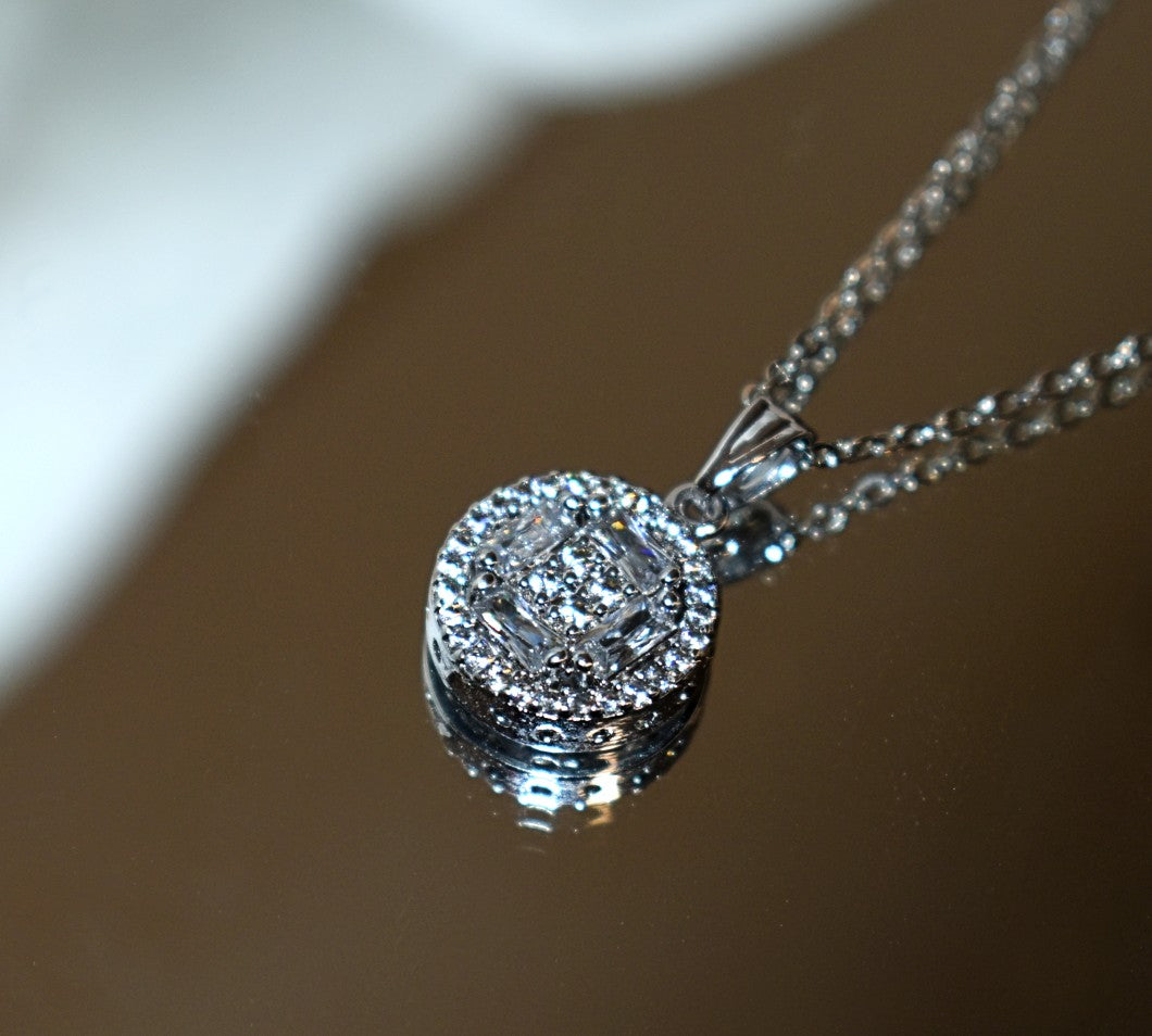 Crystal Circle Pendant Necklace