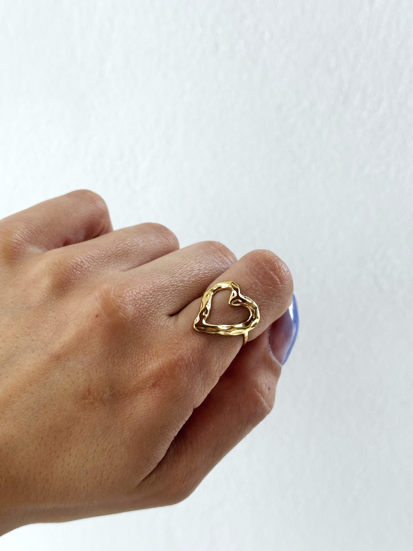 Golden heart ring