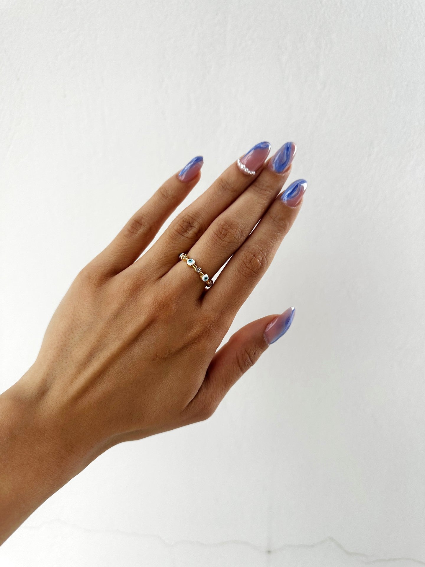 Small evil eye ring