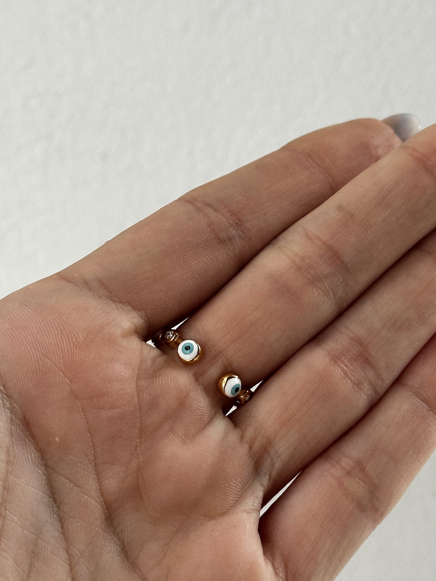 Small evil eye ring
