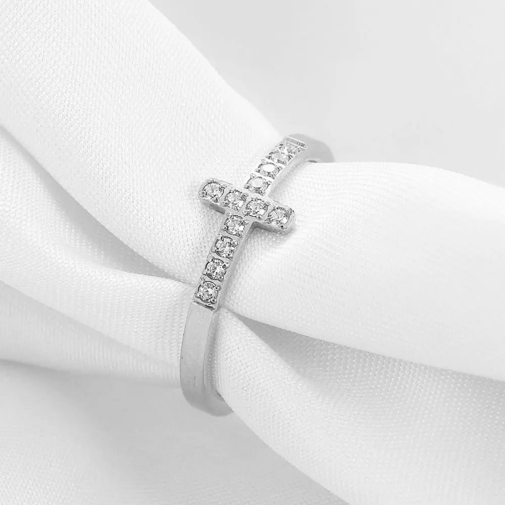 Cross Sparkle Ring