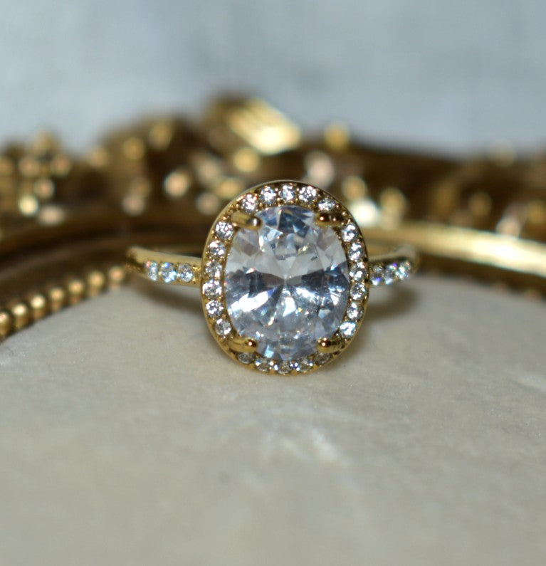 Crystal Halo Ring