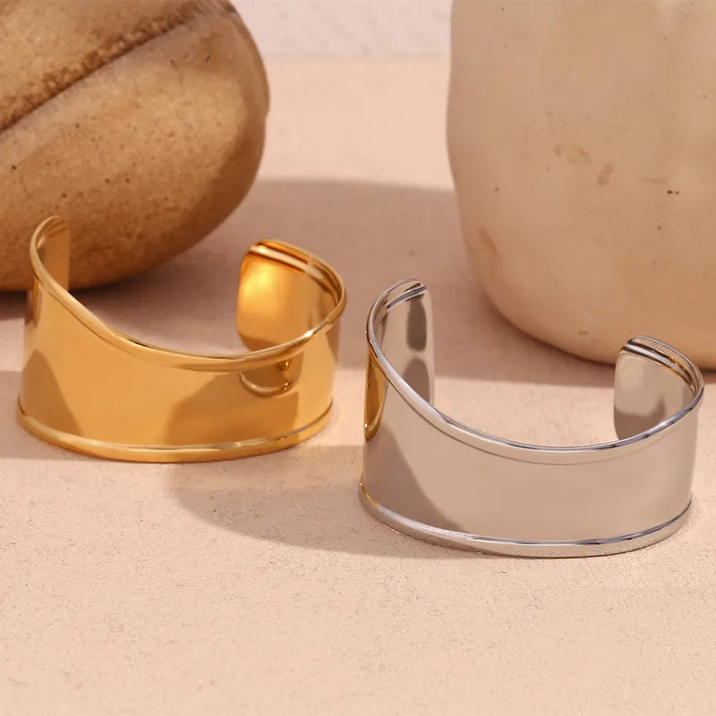 Minimalist Polished Cuff Bracelet