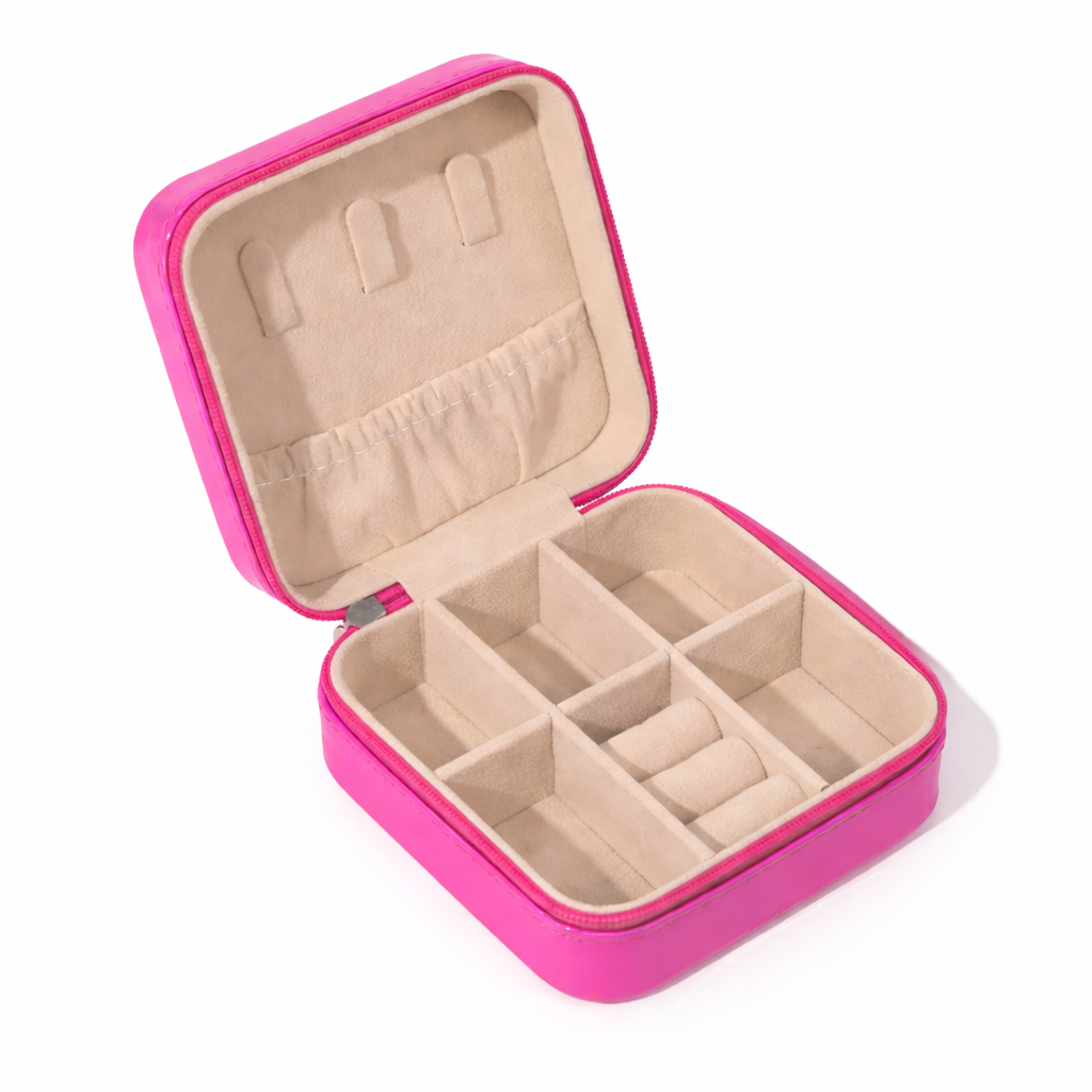 Pink Travel Jewelry Case