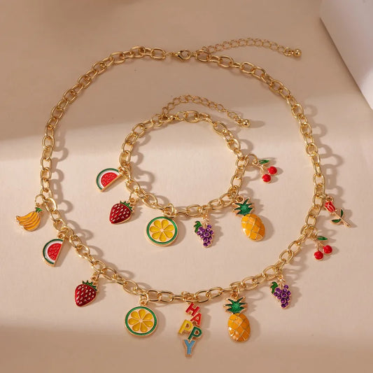 Tropical Fun Fruit Charm Set