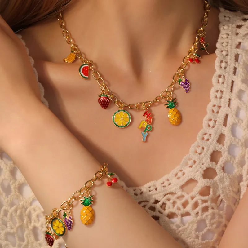 Tropical Fun Fruit Charm Set