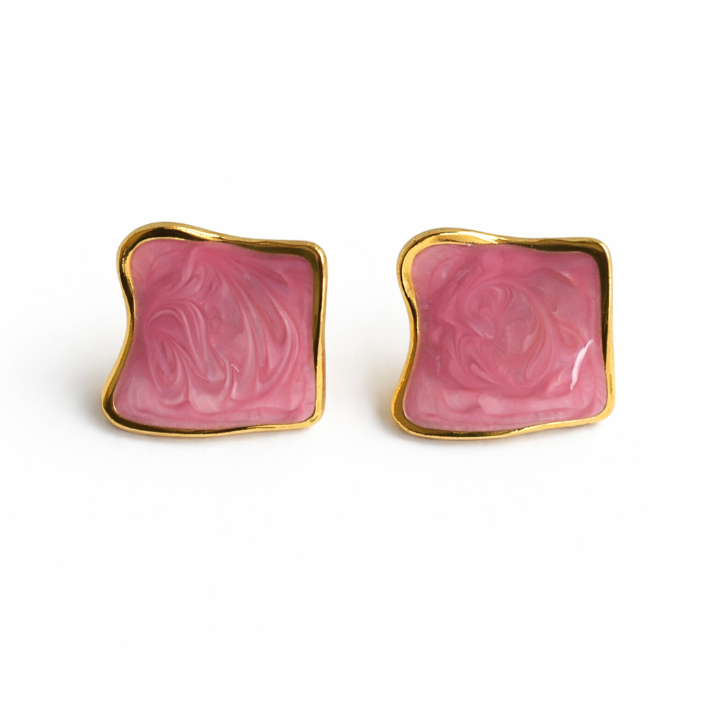 Rose Marble Earrings