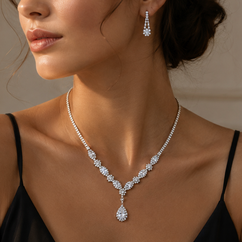 Σετ Κολιέ & Σκουλαρίκια Royal Drop Shine
