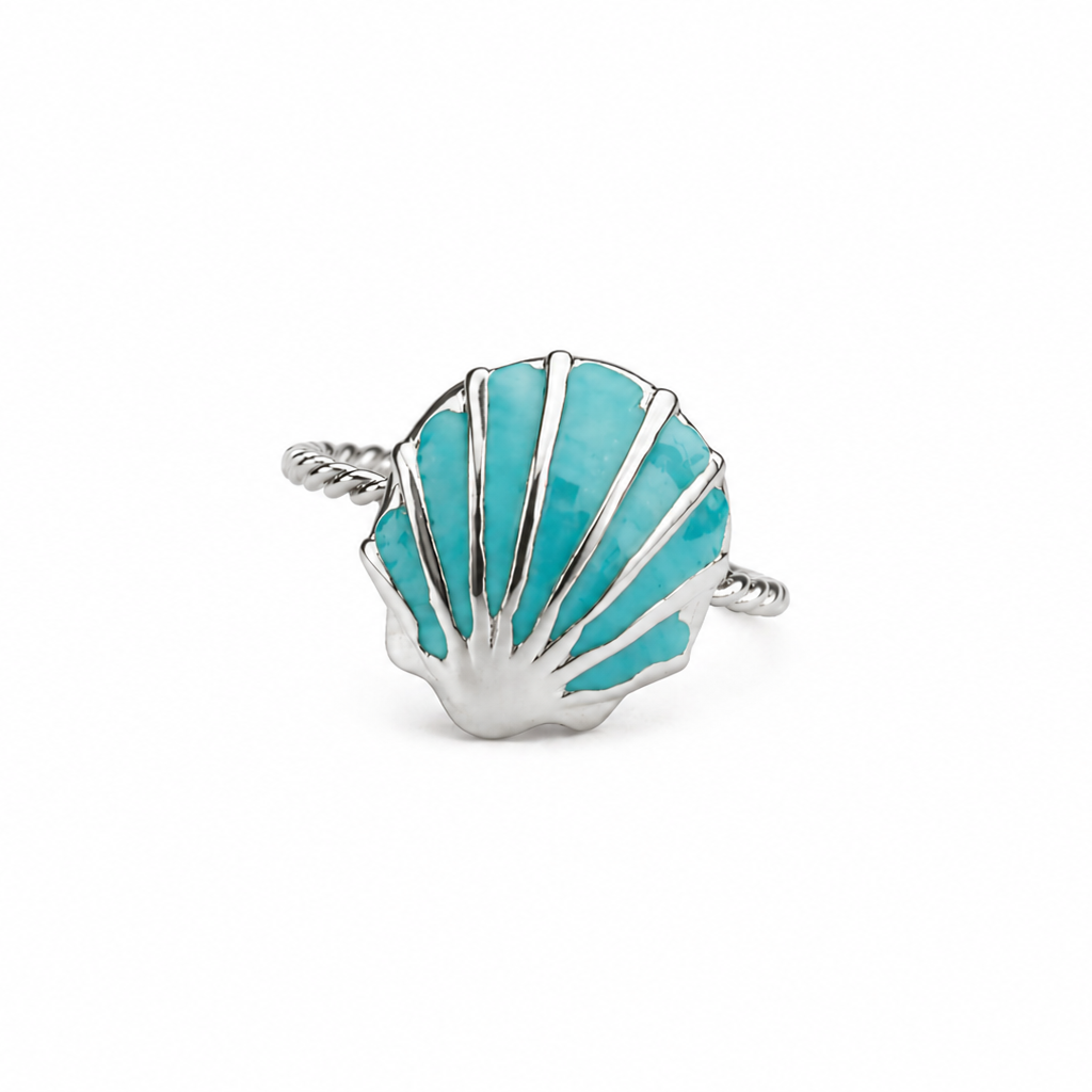 Turquoise Selene Shell Ring