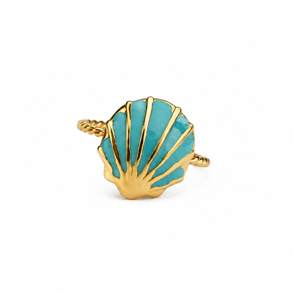Turquoise Selene Shell Ring
