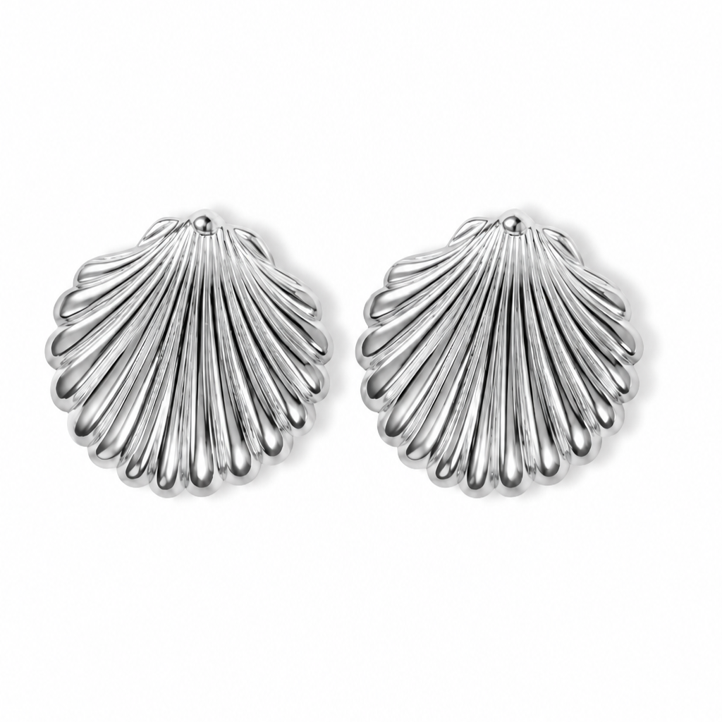 Golden Shell Stud Earrings
