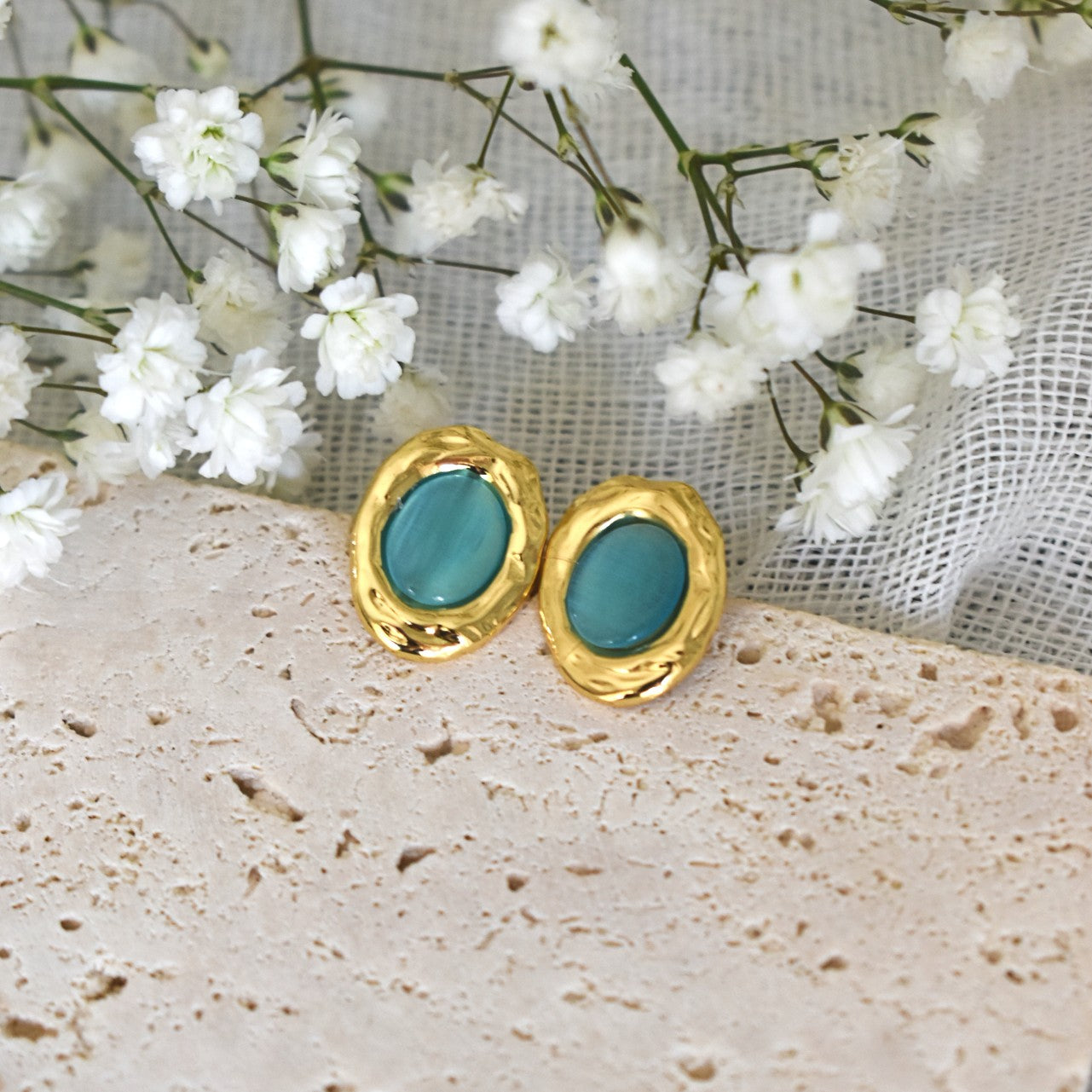 Turquoise Oval Studs