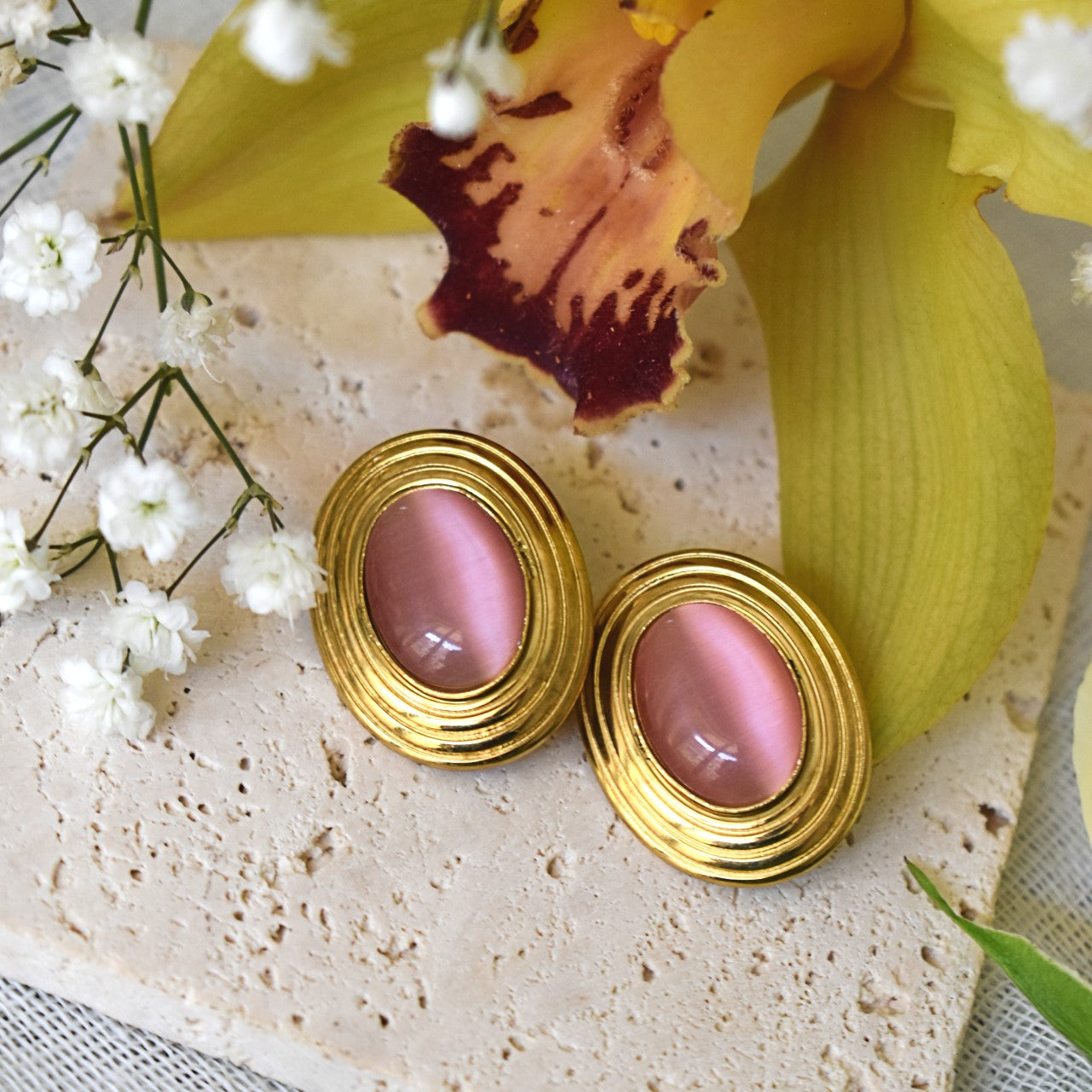 Retro Glow Clip Earrings