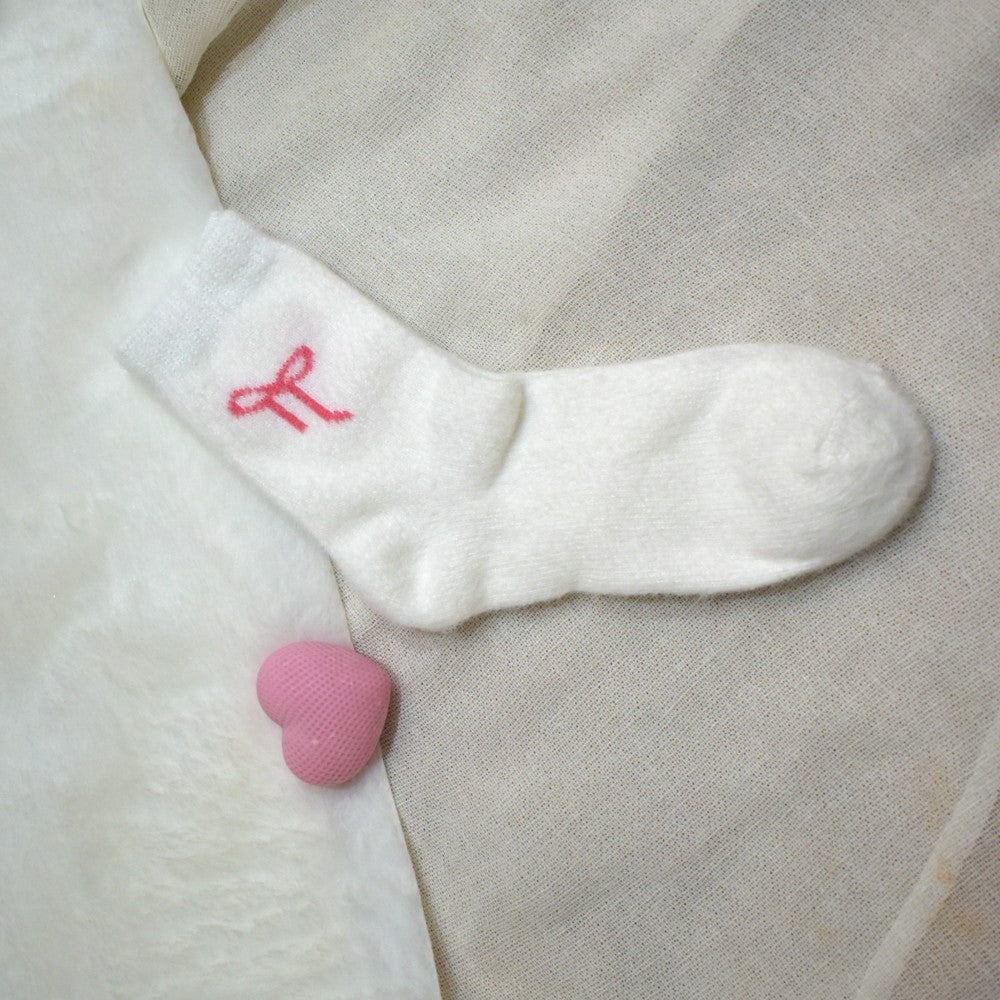Cozy Pink Bow Socks