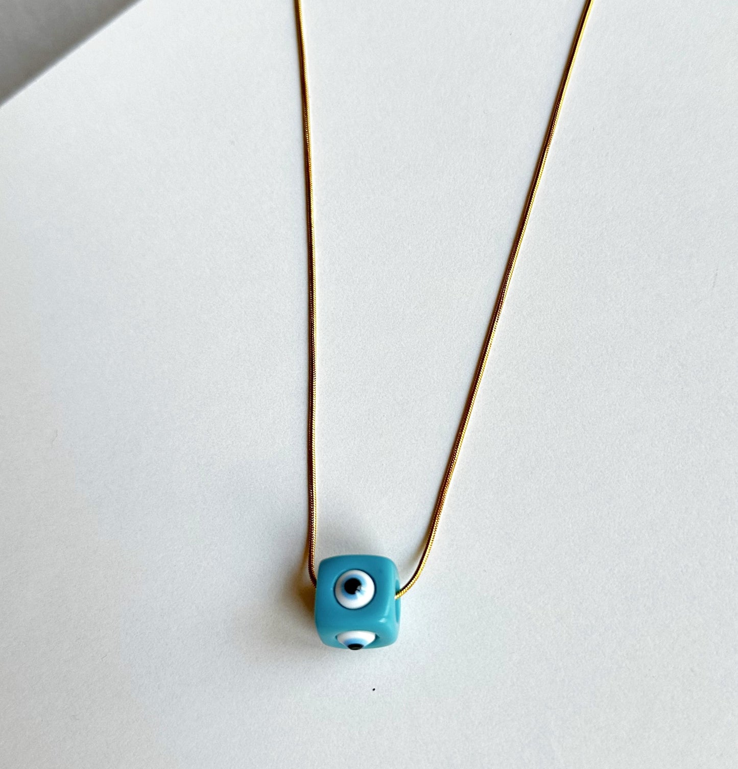 Baby blue eye necklace