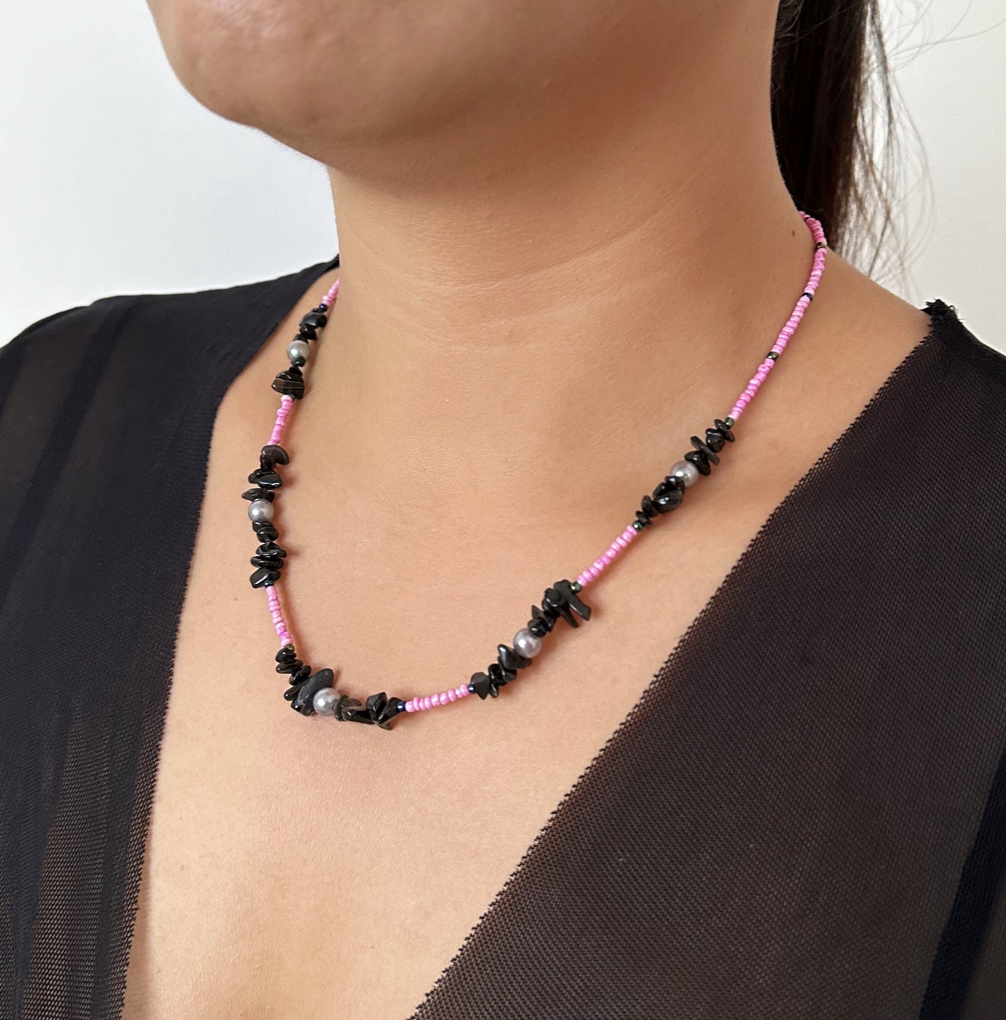 Obsidian Pink Necklace