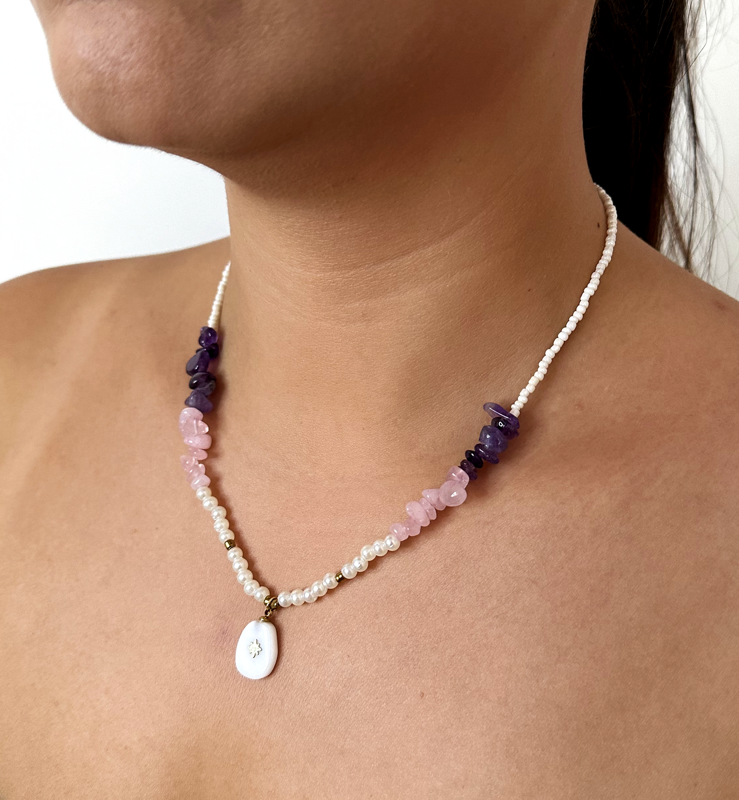 Pink Quartz Necklace