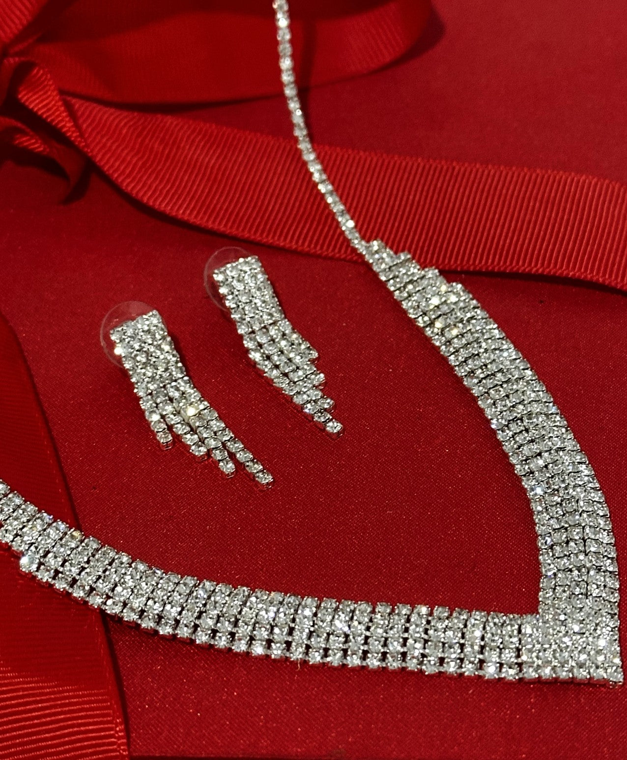 Dazzling Crystal Necklace and Earring Set