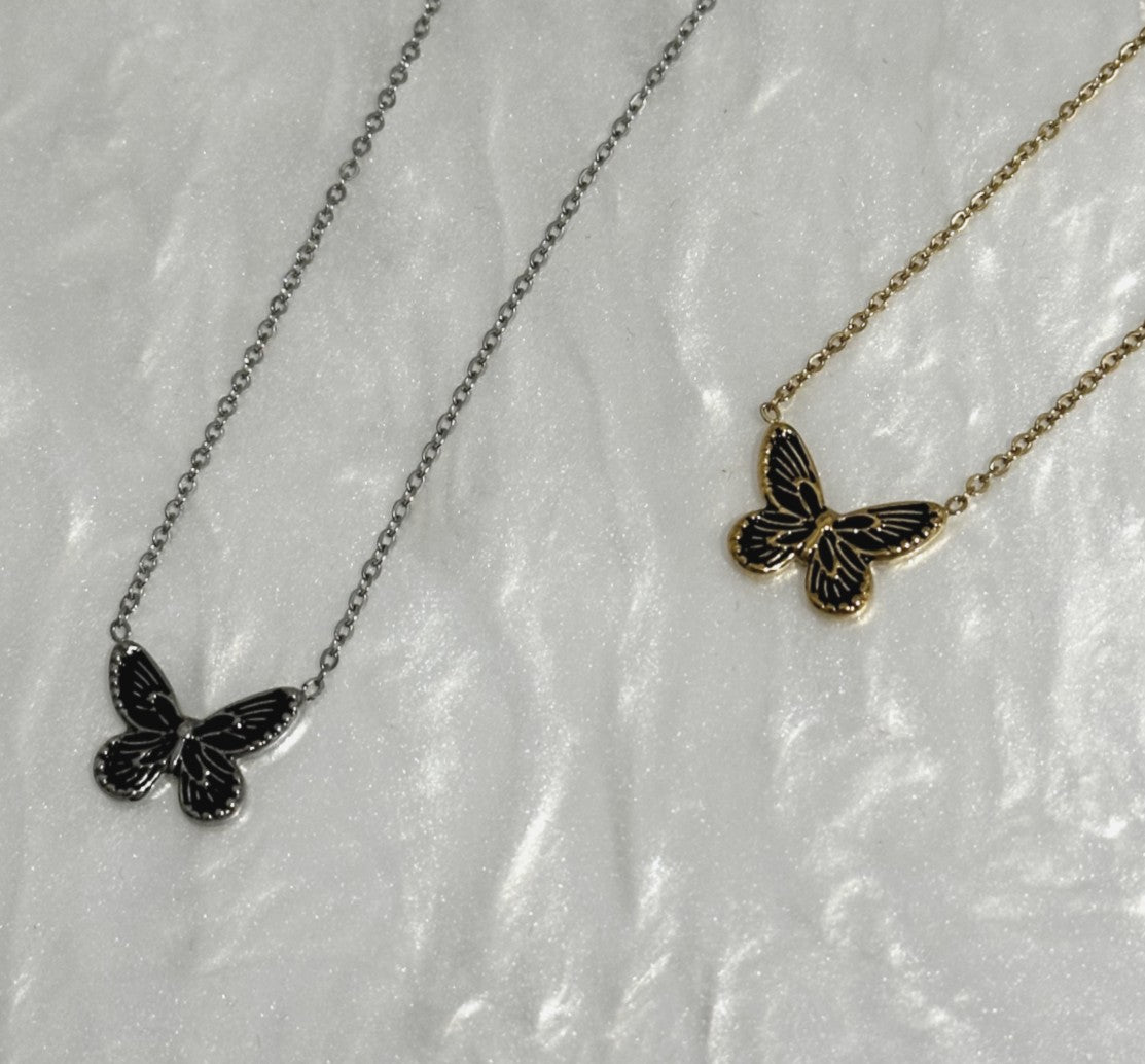 Black Butterfly Necklace