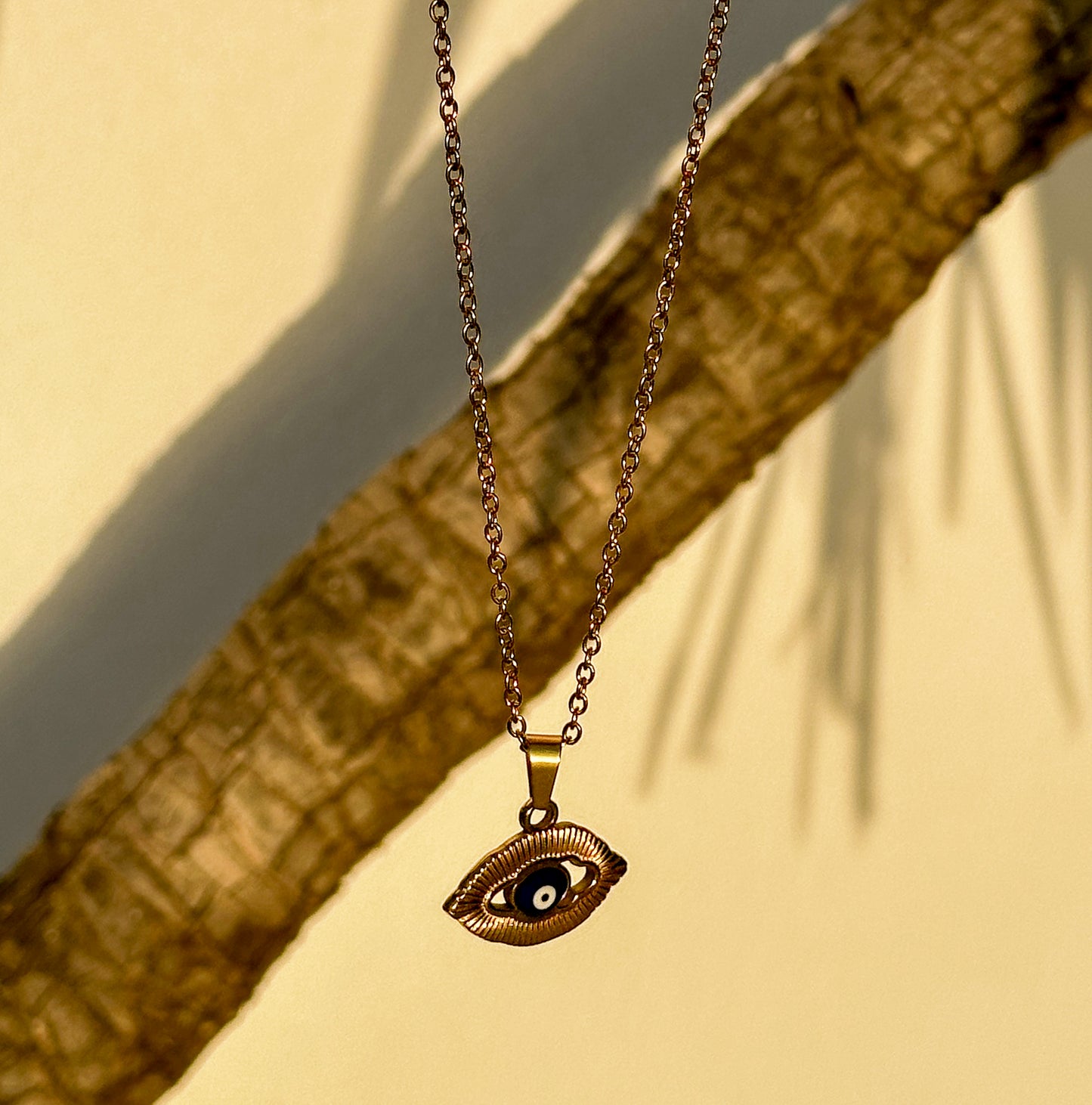 Evil eye golden necklace