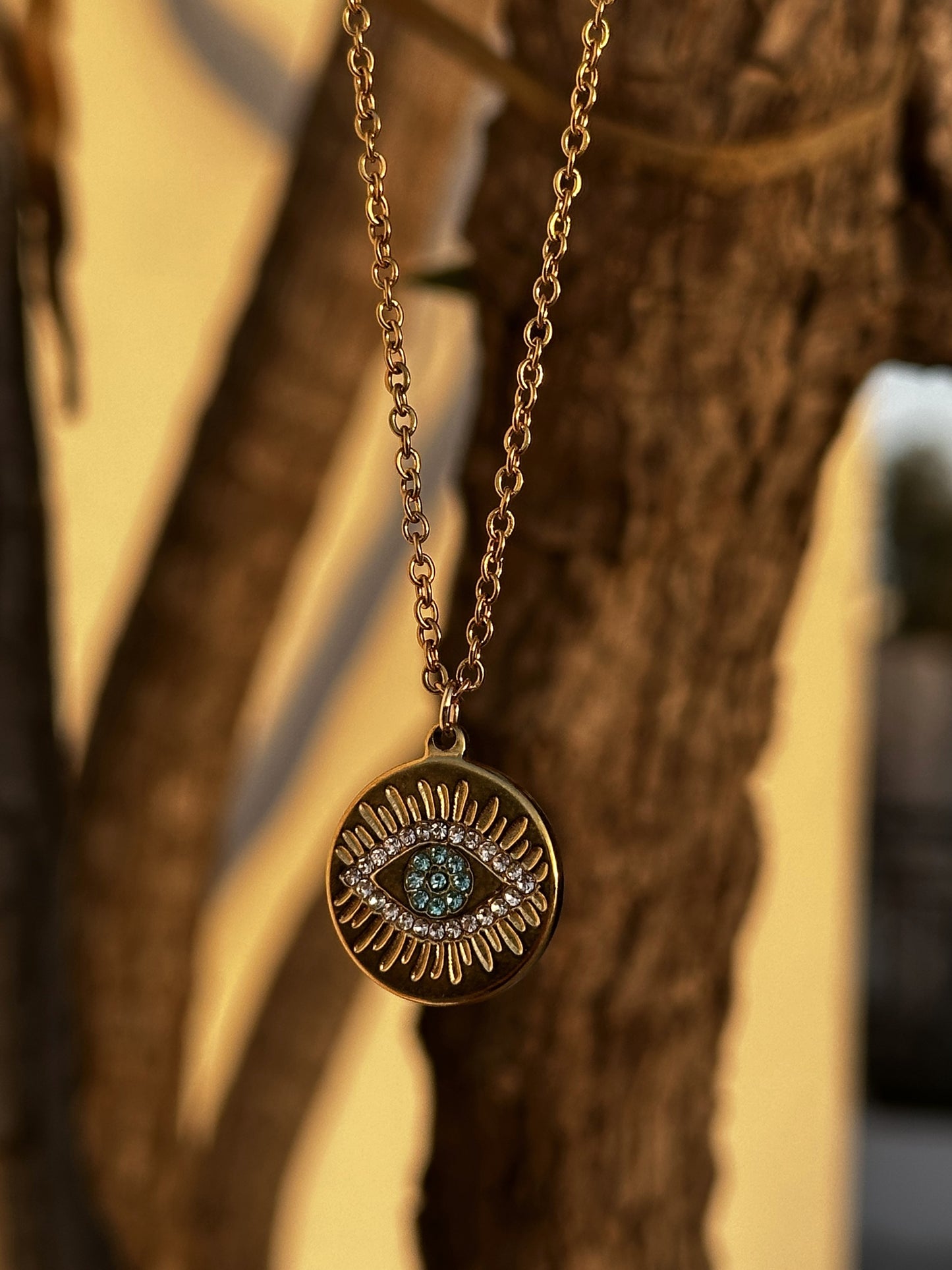 Evil eye Godess necklace