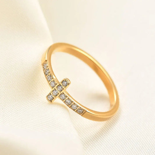 Cross Sparkle Ring