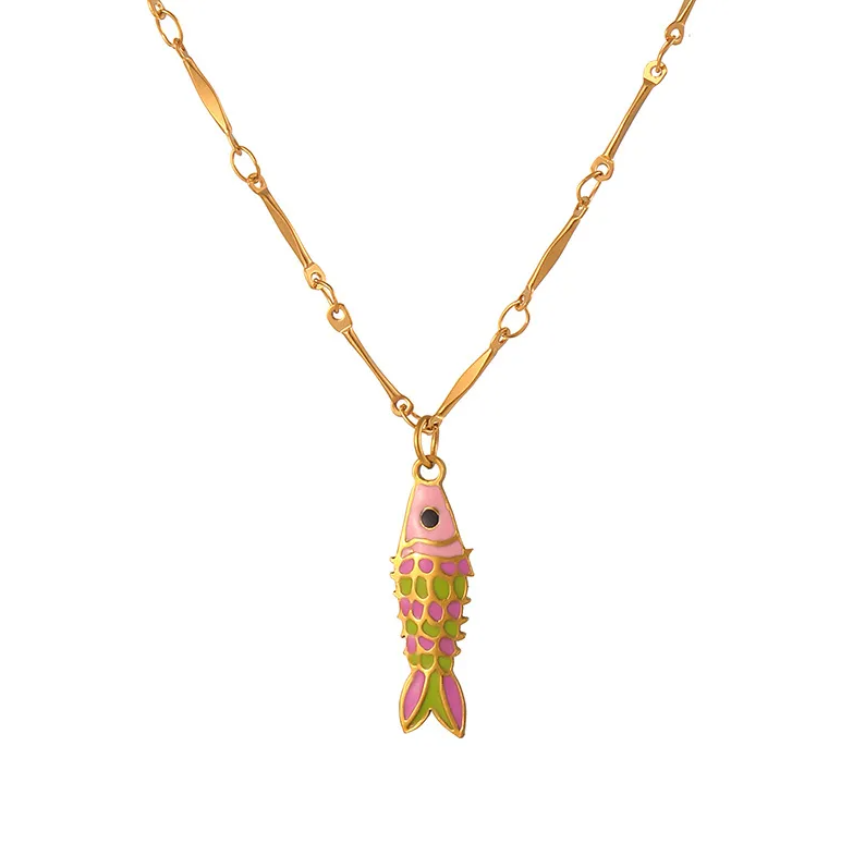 Pink Koi Necklace