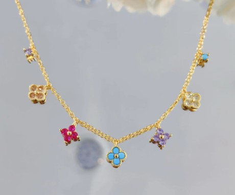 Vibrant Floral Charm Necklace