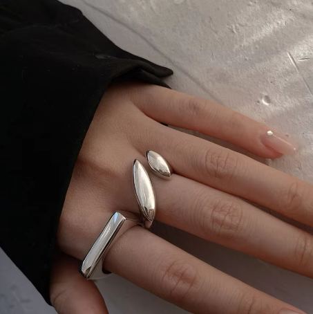 Sleek Modern Silver Ring