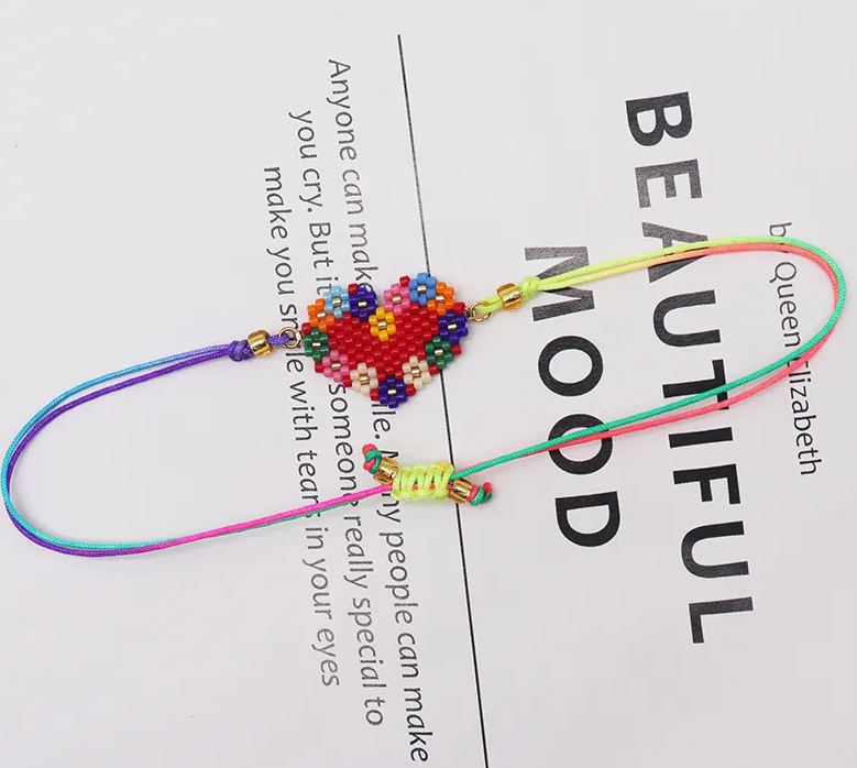 Pride Flower Heart Bracelet