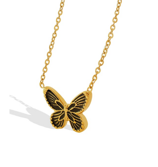 Black Butterfly Necklace