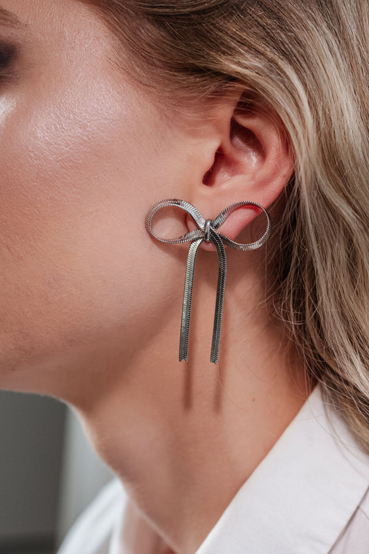 Serpent Bow Dangle Earrings