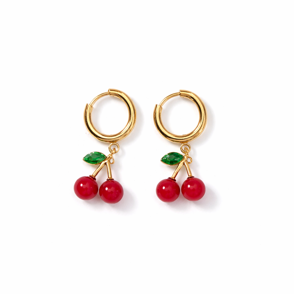 Cherry Drop Hoops