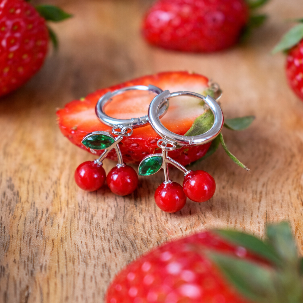Cherry Drop Hoops